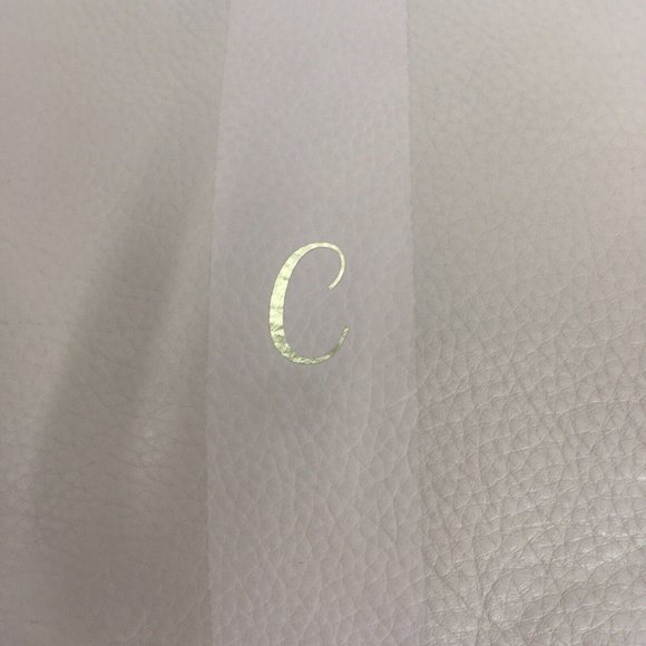 G.I.L.I. Pebble Leather Tassel Ballet Pink Pouch Clutch Bag Monogram Initial C - Picture 3 of 11